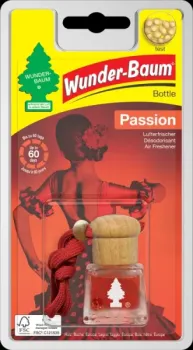 Wunderbaum Duftflakon Passion 4,5 ml Flüssig-Lufterfrischer im Flakon mit Kordelzug zum Aufhängen fürs Auto - Mit Verpackung